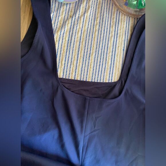 Good American Scuba Modern Tank Maxi Dress Navy Blue Sleeveless Sz 5-2X - Picture 14 of 14